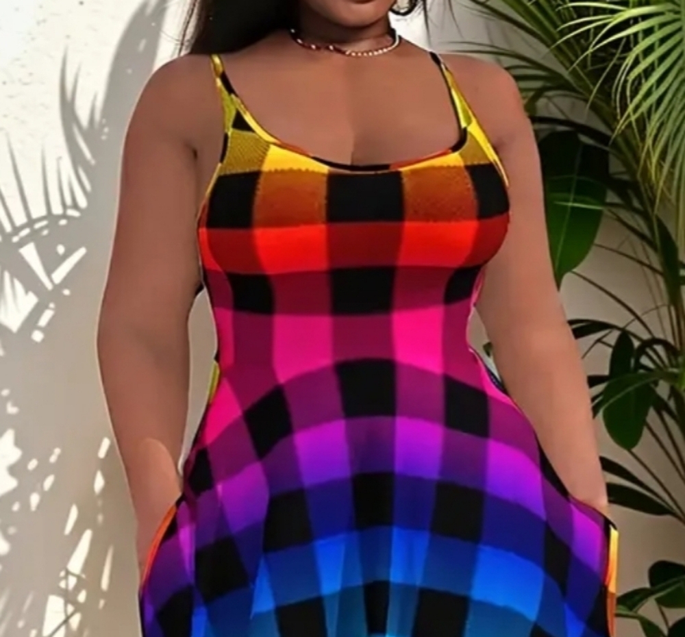 Multicolor Checkered Women's Dress